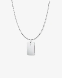 Plaque d'identification gravée INXS avec chaîne en argent sterling recyclé