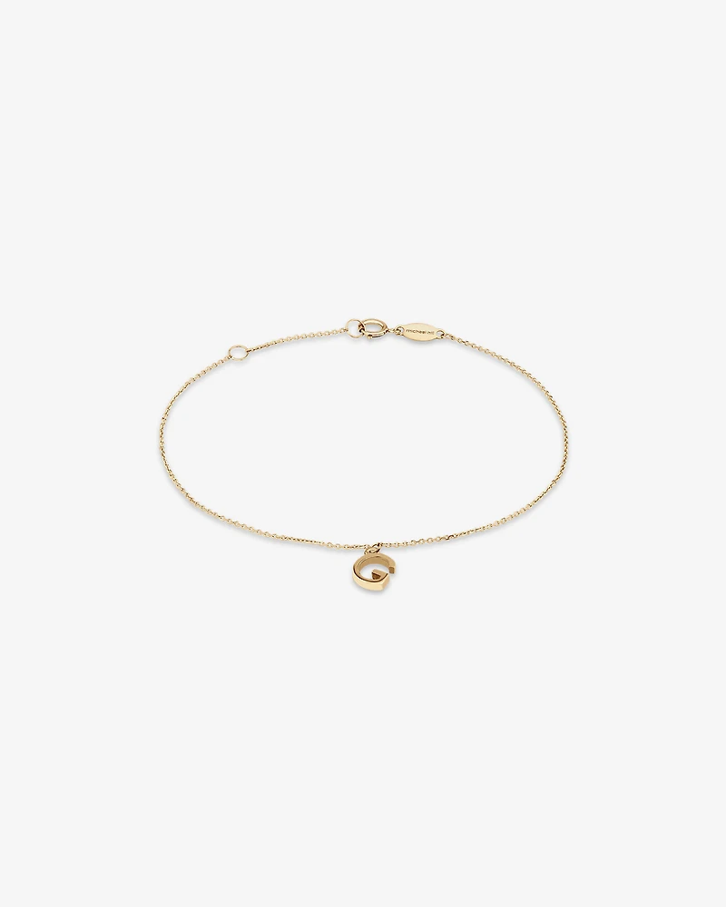 19cm (7.5") Initial Bracelet in 10kt Yellow Gold