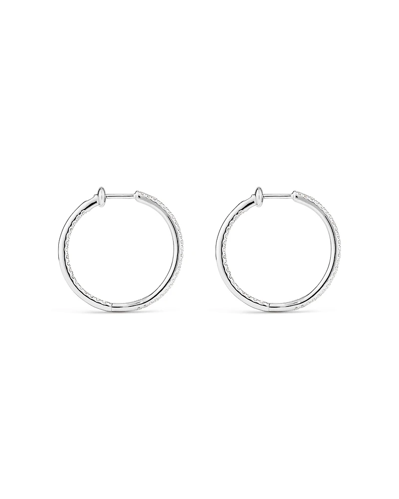 Hoop Earrings With 0.50 Carat TW Of Diamonds 10kt White Gold