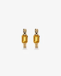 Créoles huggies en or jaune 10 carats avec citrine sertie clos