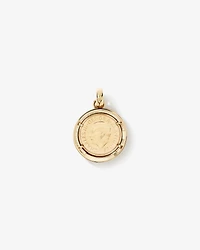 0.33 Carat TW Diamond Full Sovereign Medallion Pendant in 10kt and 22kt Yellow Gold