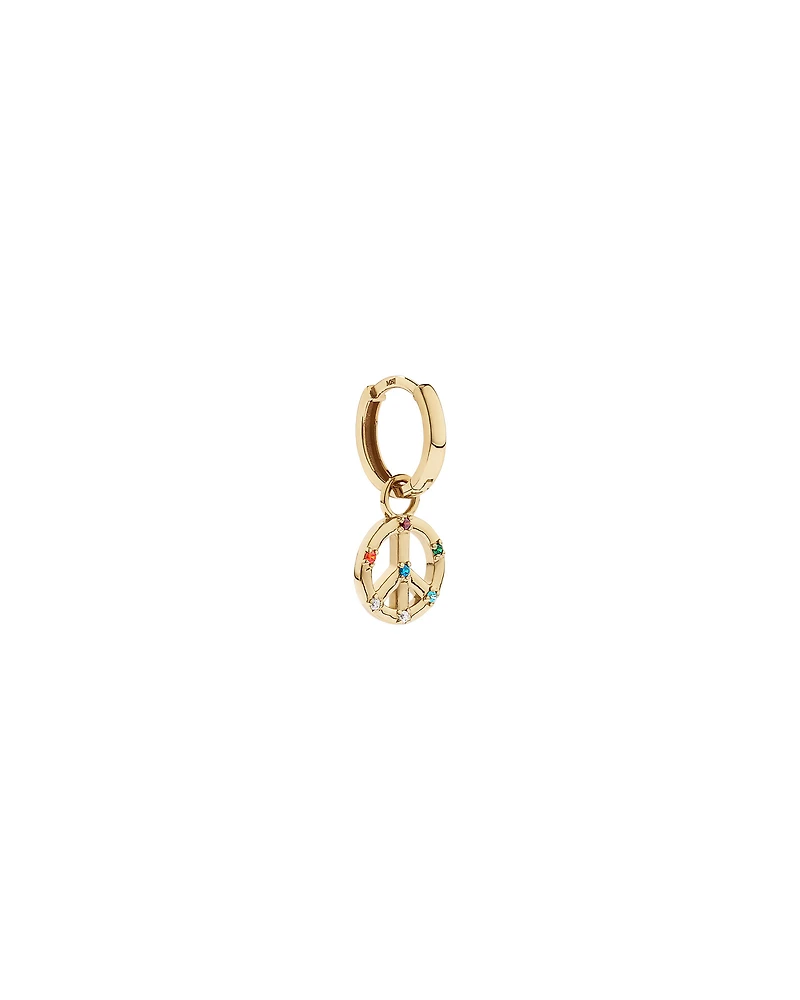 Peace Earring Charm in 18Kt Vermeil with Cubic Zirconia
