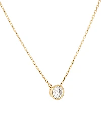 0.25 Carat TW Round Brilliant Diamond Bezel Set Pendant in 18kt Yellow Gold