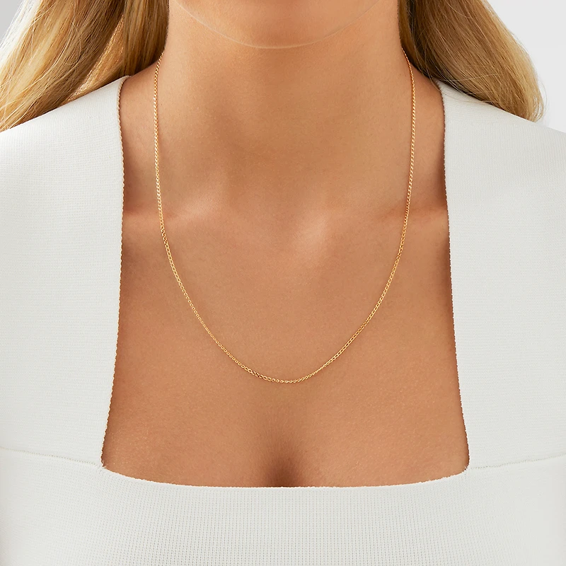 Chaîne à maillons gourmette de 50 cm en or jaune 10 K