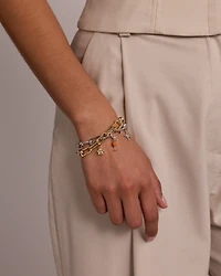 Spritz Pendant in Sterling Silver with Orange Enamel