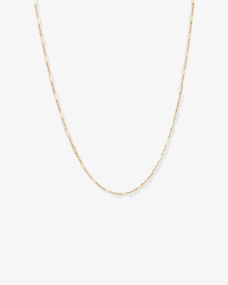 1.6mm Wide Paperclip 3 and 1 Chain in 10kt Yellow Gold