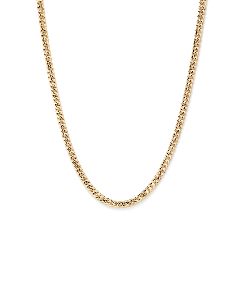 50cm (20") 6.15mm Width Semi Solid Miami Curb Chain in 10kt Yellow Gold