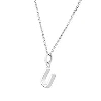 "U" Initial Pendant in Sterling Silver
