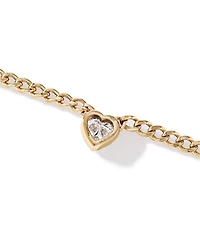 1.00 Carat TW Laboratory-Grown Diamond Heart Chain Necklace in 10kt Yellow Gold