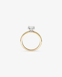 Bague de Fiançailles Solitaire en Diamant Rond Brillant 1,00 Carat TW en Or Blanc et Jaune 14 kt
