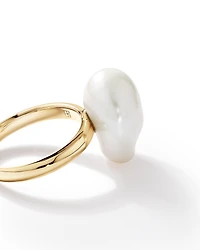 Baroque Cultured Freshwater Pearl Ring in 10kt Yellow Gold
