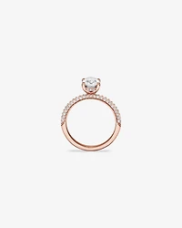 1.95 Carat TW Oval Cut Laboratory-Grown Diamond Solitaire Side Accent Engagement Ring in 14kt Rose Gold