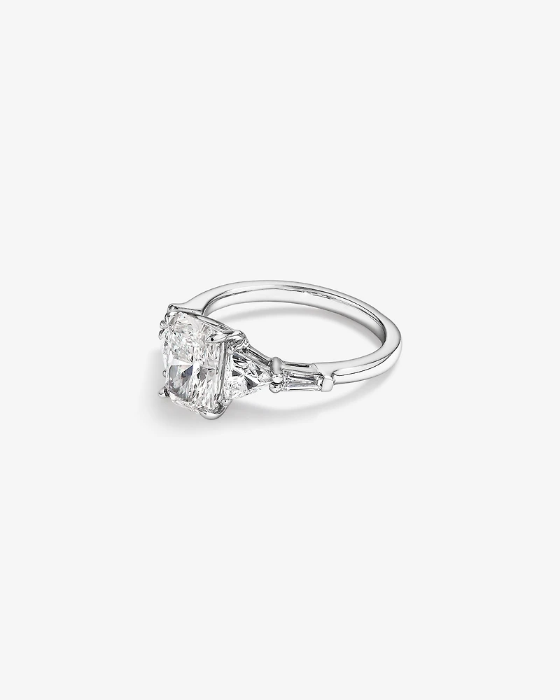 Bague de fiançailles en pierre taillée laboratoire TW Radiant Cut Culture Or Blanc 14 carats