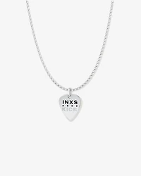 INXS Kick Engraved Guitar Pick Pendant with Chain in Recycled Sterling Silver