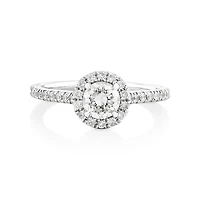 Engagement Ring with 0.92 Carat TW of Diamonds in 14kt White Gold