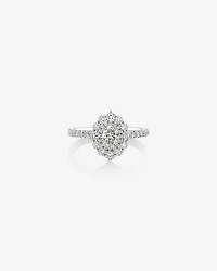 Sir Michael Hill Designer Oval Engagement Ring with 0.92 Carat TW Diamonds in 18kt White Gold