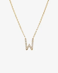 "W" Initial Necklace with 0.10 Carat TW of Diamonds in 10kt Yellow Gold