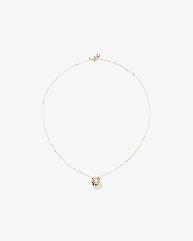 Lume Lab Swirl Pendant with 0.60 Carat TW of Laboratory-Grown Diamonds in 10kt Yellow Gold