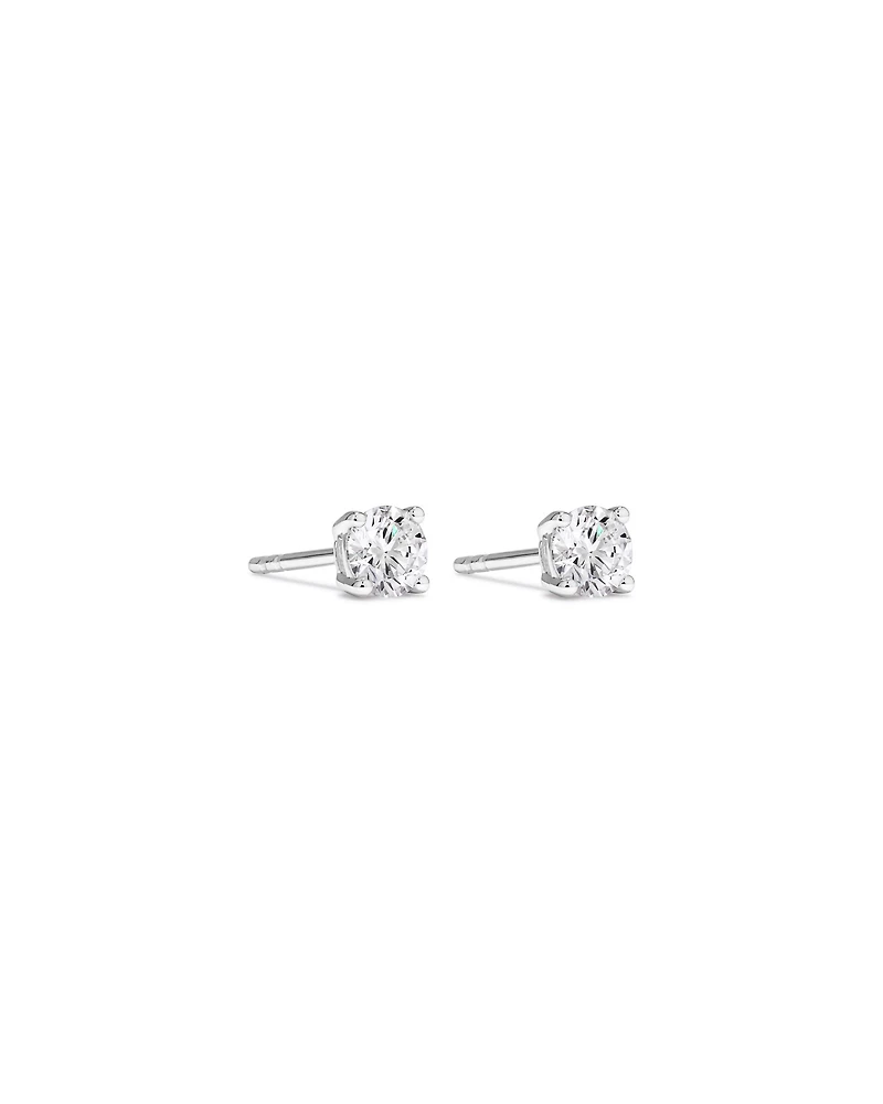 0.60 Carat TW Round Brilliant Laboratory-Grown Diamond Solitaire Stud Earrings in 10kt White Gold