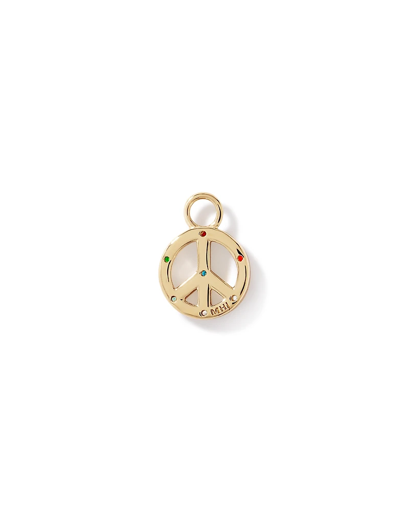 Peace Earring Charm in 18Kt Vermeil with Cubic Zirconia