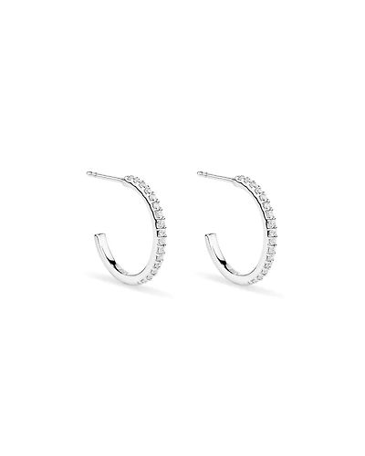 Boucles d’oreilles demi-créoles avec zircone cubique en argent sterling