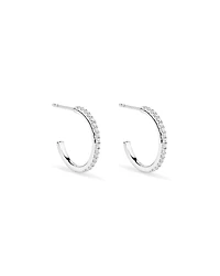 Boucles d’oreilles demi-créoles avec zircone cubique en argent sterling