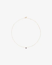 Collier Halo en Pierre Précieuse Saphir Bleu Taille Émeraude et 0,05 Carat TW Diamant en Or Jaune 10 kt