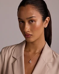 Lume Lab Pear Pendant with 1.00 Carat TW of Laboratory-Grown Diamonds in 10kt White Gold