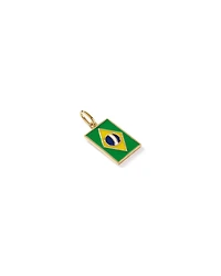 Brazil Flag Pendant in 18Kt Vermeil