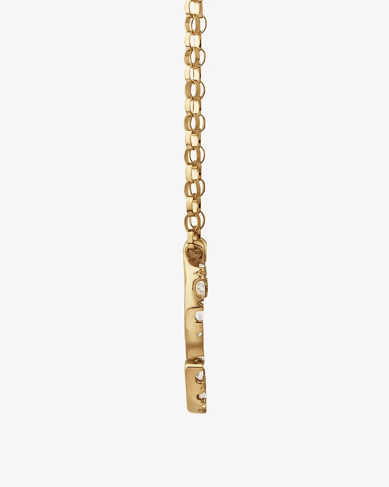 S' Initial Necklace with 0.10 Carat TW of Diamonds in 10kt Yellow Gold