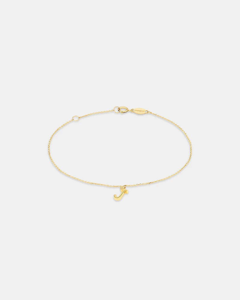 Collier à pendentif initiale J en or jaune 10 K