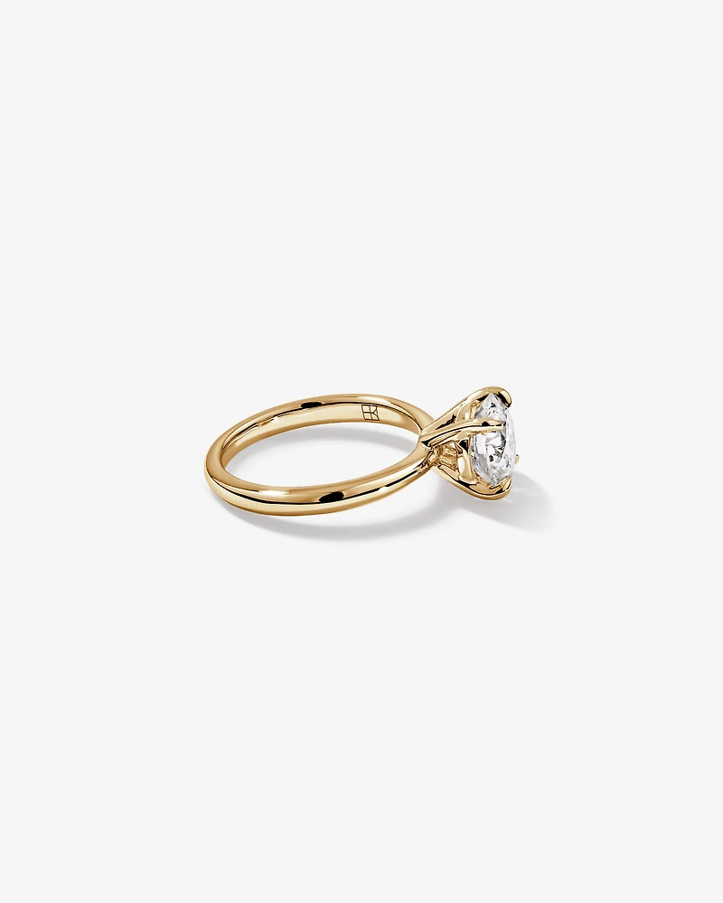 2.25 Carat Round Brilliant Laboratory-Grown Diamond Solitaire Ring 14kt Yellow Gold