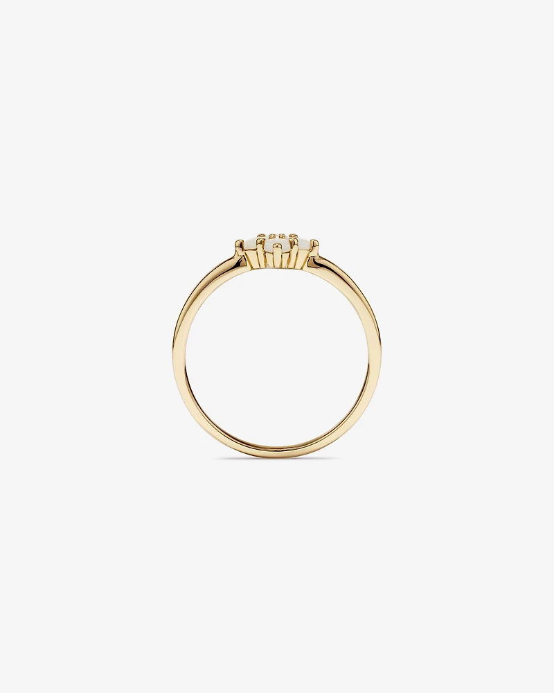 Australian Opal & Diamond Accent Ring in 10kt Yellow Gold