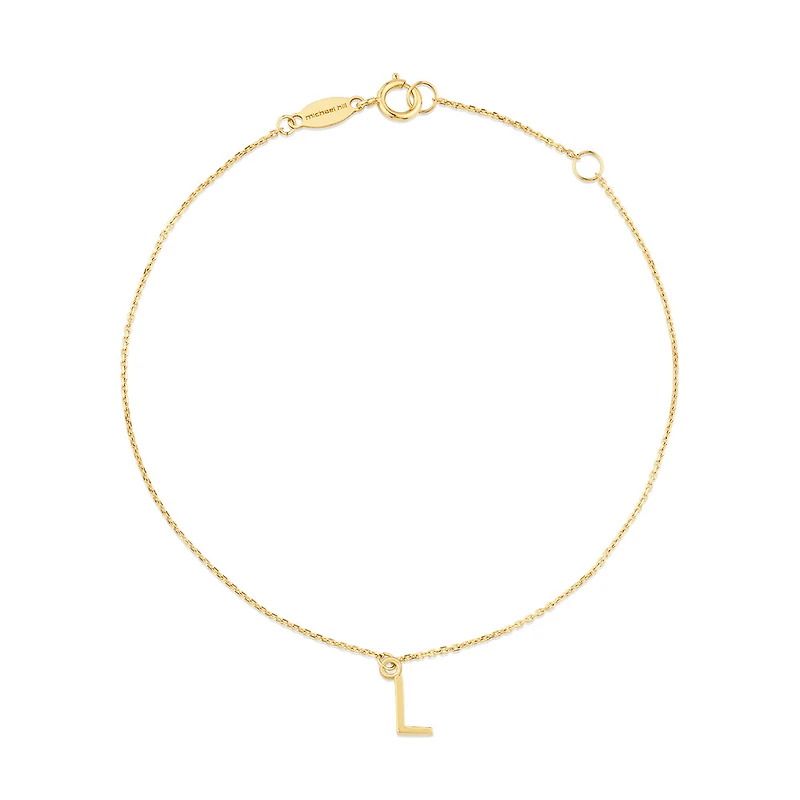 19cm (7.5") Initial Bracelet in 10kt Yellow Gold
