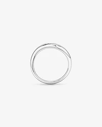 0.20 Carat TW Laboratory-Grown Marquise Diamond Swirl Ring in Sterling Silver
