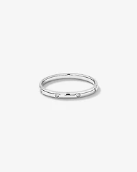 Lunette Diamant Accent Minimalism Bague en or blanc 10 carats