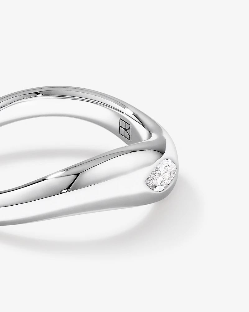 0.20 Carat TW Laboratory-Grown Marquise Diamond Swirl Ring in Sterling Silver