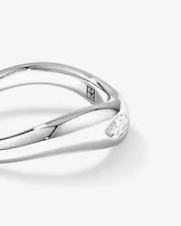 0.20 Carat TW Laboratory-Grown Marquise Diamond Swirl Ring in Sterling Silver