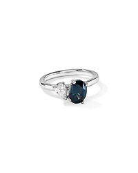 Australian Parti Sapphire & 0.30 Carat TW Diamond Toi Et Moi Ring 10kt Gold
