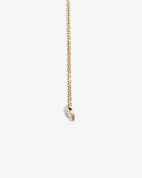 Mini Puff Heart Necklace with .12TW of Diamonds in 10kt Yellow Gold and Rhodium