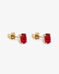 Boucles d'oreilles puces ovales Rubis en or jaune 10 ct