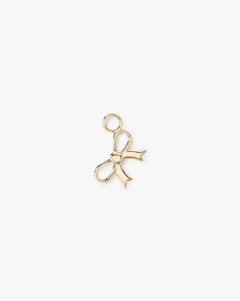 Bow Single Earring Charm in 10kt Yellow Gold