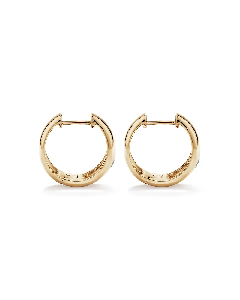 0.24 Carat TW of Laboratory-Grown Round Brilliant Diamond Huggie Earrings in 10kt Yellow Gold