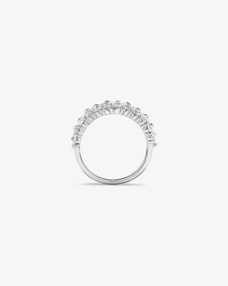 2.46 Carat TW Laboratory-Grown Marquise and Round Brilliant Diamond Ring 10kt White Gold