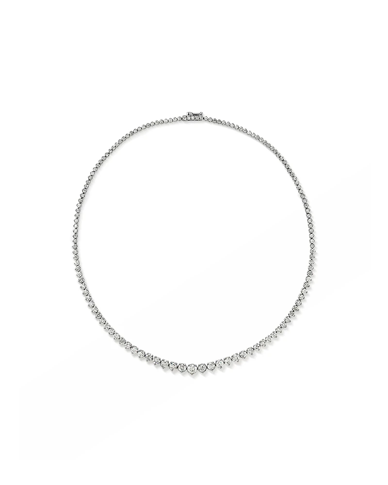 10.00 Carat TW Graduated Diamond Riviera Tennis Necklace in 18kt White Gold