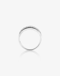 Bague en or blanc 10 K avec saphirs et diamants totalisant 0,29 ct