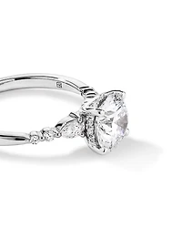 2.28 Carat TW Round Brilliant and Pear Laboratory-Grown Diamond Side Accent Ring 14kt Gold