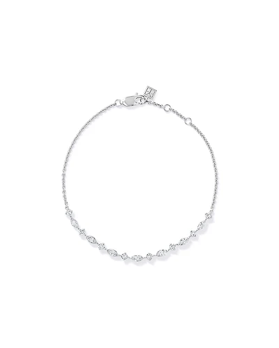 1.10TW Bracelet de tennis Marquise & Round Brilliant Lab en argent