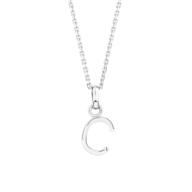 "C" Initial Pendant in Sterling Silver