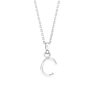 "C" Initial Pendant in Sterling Silver